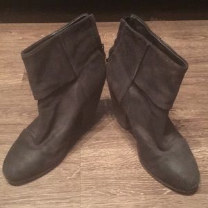 Brown Leather High-Heeled Boots